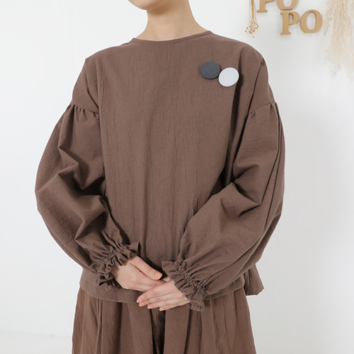 19日までお値下げ【美品】PATOU フリルブラウス　バルーンスリーブ　36 美品】PATOU パトゥ フリルブラウス バルーンスリーブシャツ ブルー 36
