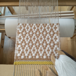 【手織り】ローゼンゴン織のコースター（イエロー） 11枚目の画像