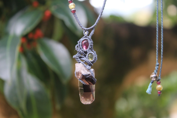 カンゴーム（黒水晶）ロードライトガーネット グリーントルマリン