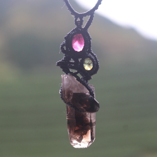 カンゴーム（黒水晶）ロードライトガーネット グリーントルマリン