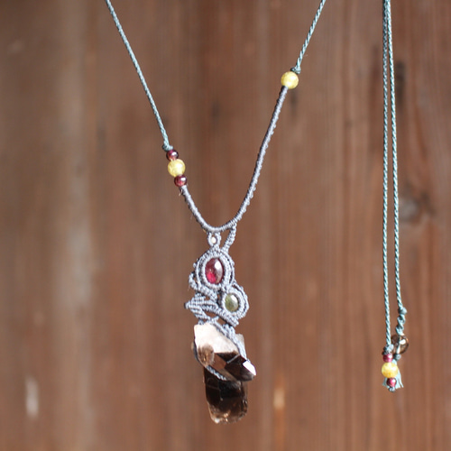 カンゴーム（黒水晶）ロードライトガーネット グリーントルマリン