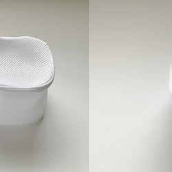 暖をつつむ 純カシミヤコンパクトマフラー　配色：ホワイト×ライト杢グレー 8枚目の画像