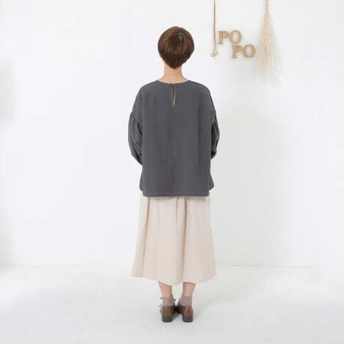 19日までお値下げ【美品】PATOU フリルブラウス　バルーンスリーブ　36 美品】PATOU パトゥ フリルブラウス バルーンスリーブシャツ ブルー 36