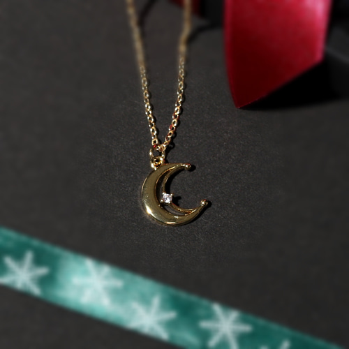 再販】～Crescent moon～三日月モチーフネックレス【14kgf