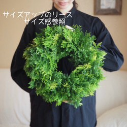 香りの針葉樹　バラの実＆木の実＊フレッシュクリスマスリース 8枚目の画像