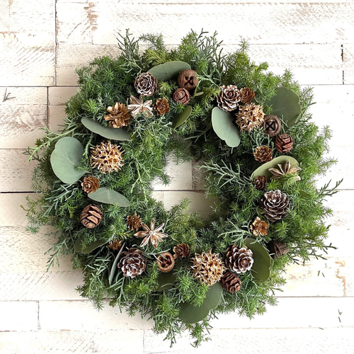 メルカリ便】 針葉樹ののナチュラルリース クリスマス アンティーク