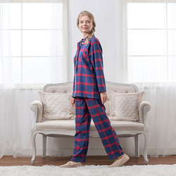 パジャマブランド【nete】日本製 肌に優しい レディース ペアパジャマ ネル チェック柄 ギフト 6533-5141 3枚目の画像