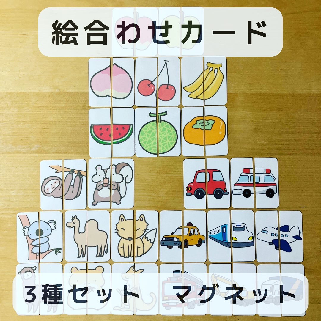 絵合わせカード マグネット 3種セット 知育玩具 おもちゃ・人形 OQ