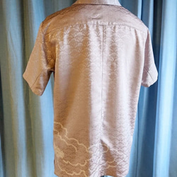 受注製作 メンズ着物シャツ半袖 (送料無料）着物リメイク服 オーダーメイド 3XLまで〇 4枚目の画像