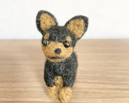 ミニチュアピンシャー 羊毛フェルト 羊毛フェルト モカ＆ラテ