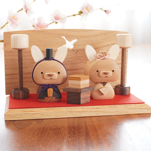 usagi雛 親王飾り ＊ひな祭り 雛人形＊ ひな人形・雛飾り 木工房 福