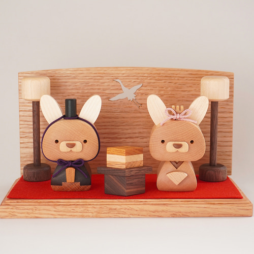 usagi雛 親王飾り ＊ひな祭り 雛人形＊ ひな人形・雛飾り 木工房 福