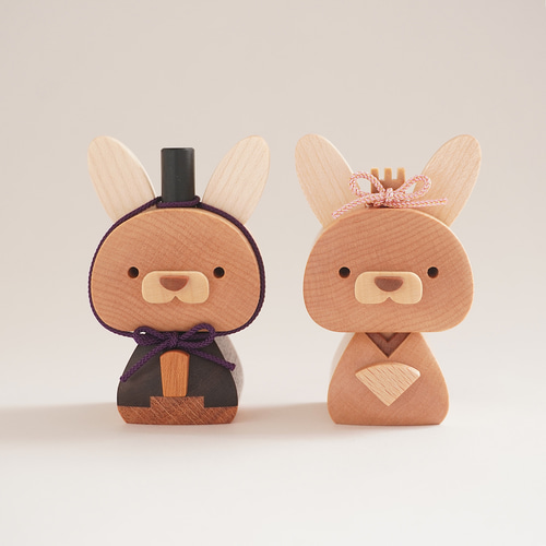 usagi雛 親王飾り ＊ひな祭り 雛人形＊ ひな人形・雛飾り 木工房 福