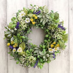 ナチュラルフラワーリース24cm《アーティフィシャルフラワー》 リース