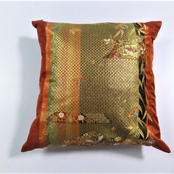 2666豪華な刺繍の袋帯リメイク　正絹クッションカバー　45cm角の存在感！2個 837439f7cdab637ea1b922aa94192e