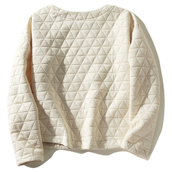 中綿トップス　柔らかくて暖かいTシャツ　インナートップス　ベージュ　L133　 2枚目の画像