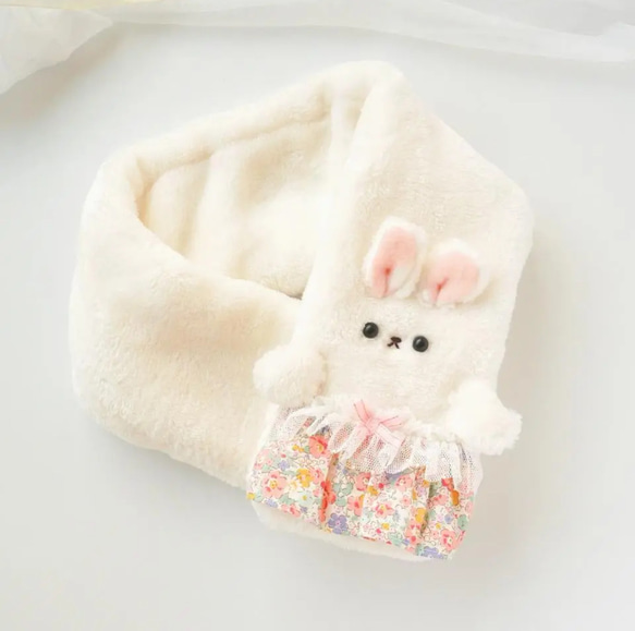名入れ可♡雪うさぎのぬいぐるみマフラー♡名入れ♡ふわふわ可愛い