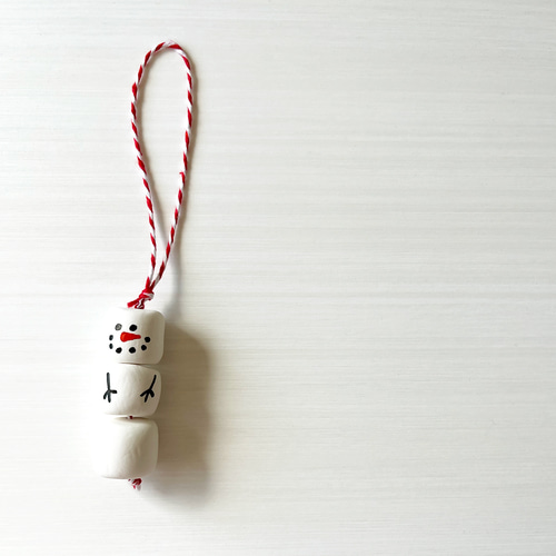 クリスマス壁飾り】マシュマロ風スノーマン タペストリー・壁掛け