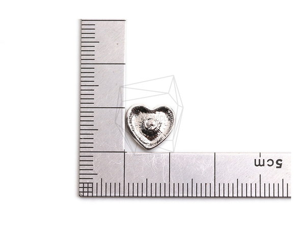 ERG-2264-R【2個入り】ハートピアス/Heart  Ear Post/ 10.8mm x 11.2mm 5枚目の画像