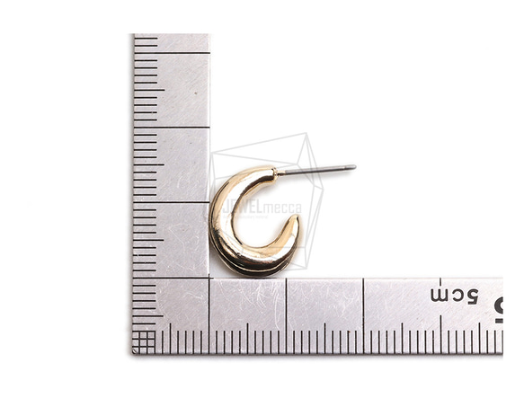 ERG-2265-G【2枚】圓耳環,圓柱耳環/12mm X 14.7mm 第5張的照片