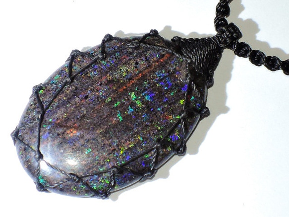 ☆マトリックスブラックオパール☆35ct/35mm☆天然石黒蛋白石