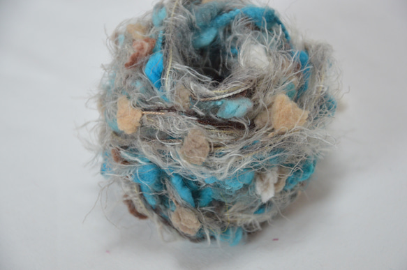 引き揃え糸　turquoise　brown　　　nijiyarn 4枚目の画像