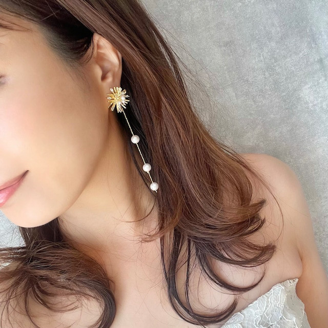 larmeゴールドパールピアス