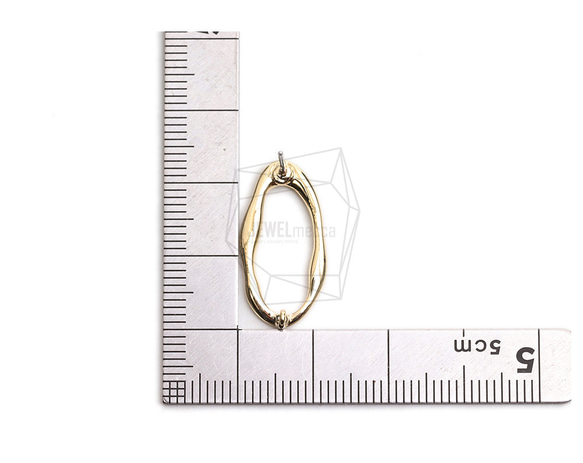 ERG-2271-G【2個入り】オーバルピアス/ Oval Post Earring/11.4mm X 23mm 5枚目の画像