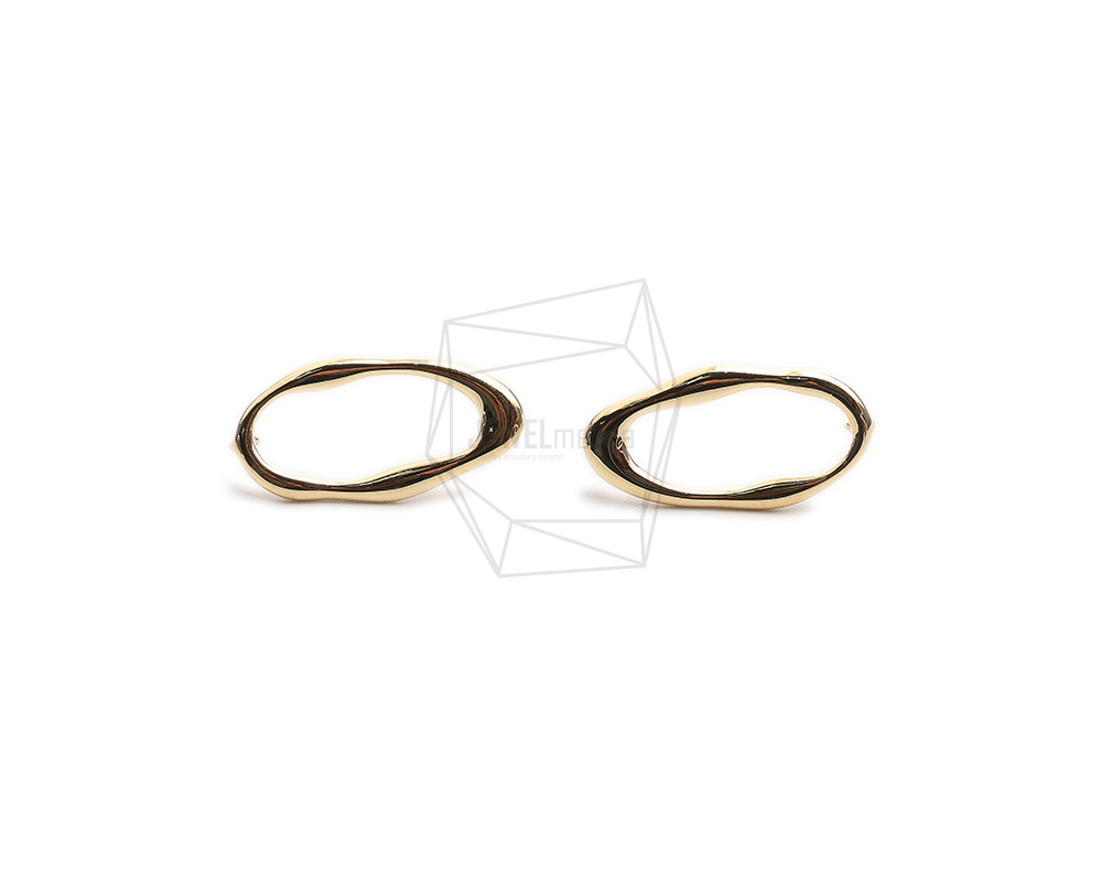 耳環　金環　①②まとめて ERG-2271-G【2枚】橢圓柱形耳環/11.4mm X 23mm 五金・鍊子jewelmecca