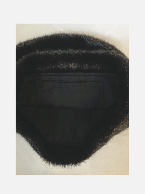Eco fur drawstring bag   black 2枚目の画像