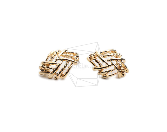 ERG-2275-G【2個入り】ロンバスピアス,Rhombus Post Earring/26mm X 34mm 1枚目の画像