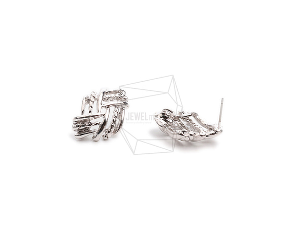 ERG-2275-R【2個入り】ロンバスピアス,Rhombus Post Earring/26mm X 34mm 2枚目の画像