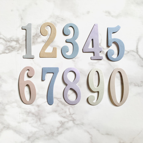 大きめ数字 ダイ・クラフトパンチ お好きな数字選択可能 20枚 くすみ
