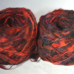 手染め糸　キッドモヘア　cool　RED　nijiyarn 1枚目の画像