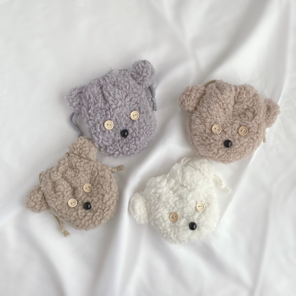 訳あり！ハンドメイドミニ巾着くま小物入れ