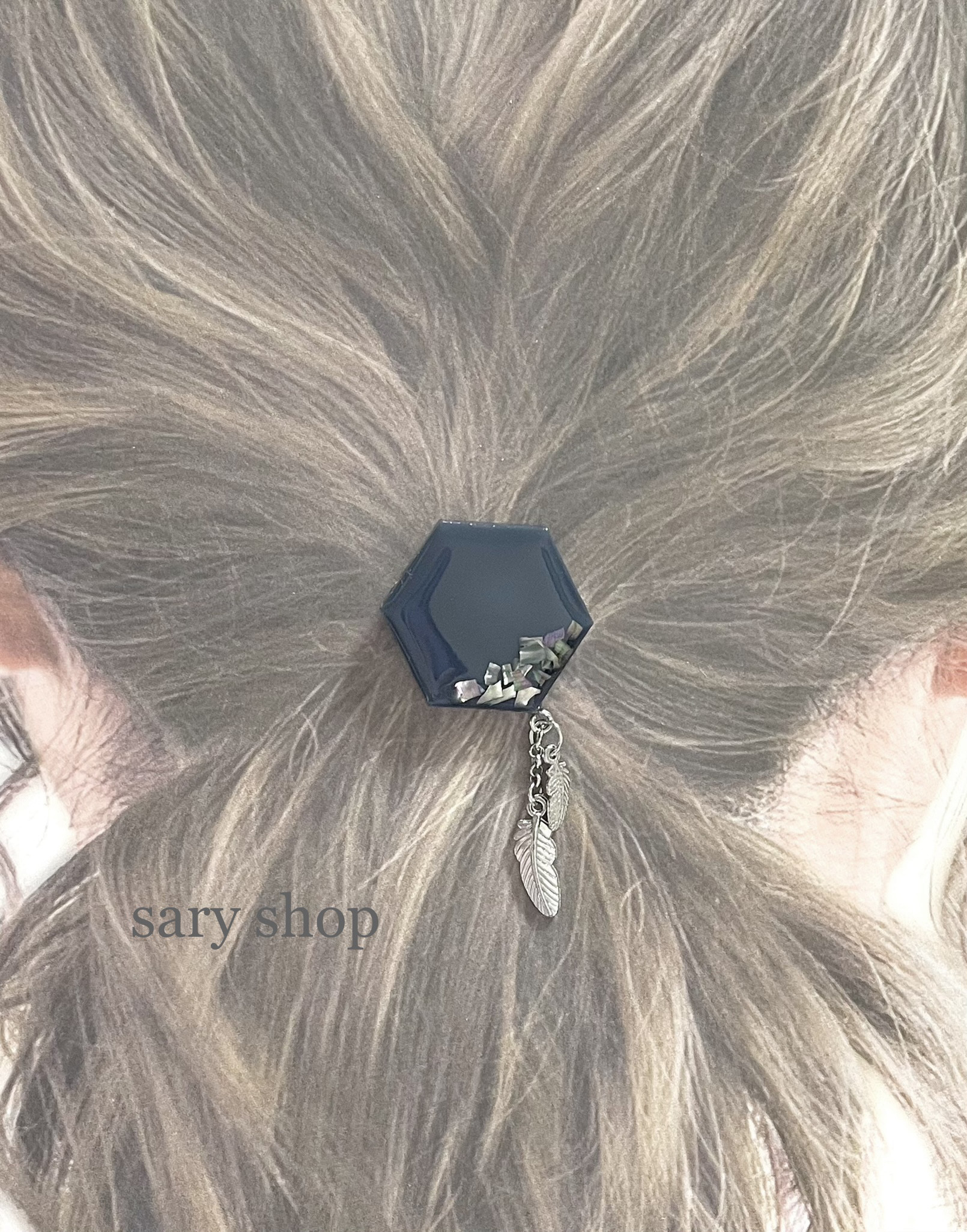 本革 ハンドメイド つながる フェザー ヘアゴム