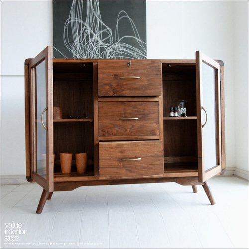 食器棚 サイドボード 飾り棚 キャビネット 無垢材家具