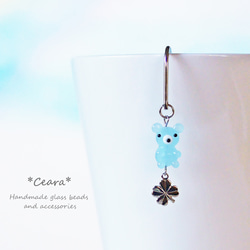 羽根と雪の結晶のガラスドーム ブックマーカー しおり しおり