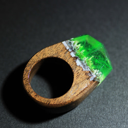 [免運費] 北極光 ~樹脂木戒指 ~ 第6張的照片