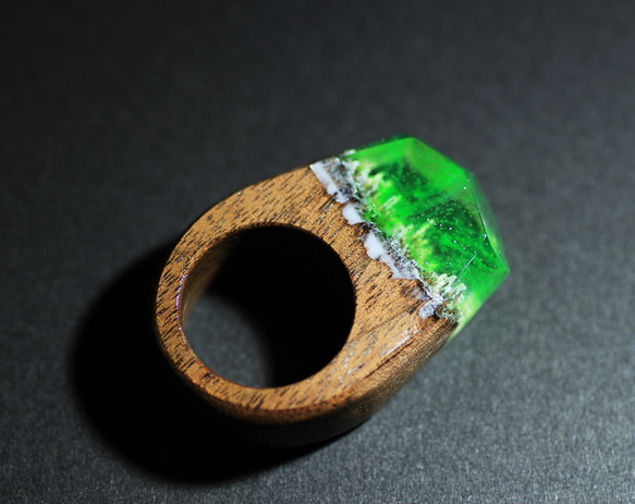 [免運費] 北極光 ~樹脂木戒指 ~ 第6張的照片