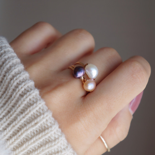 baroque pearl》淡水バロックパールの一粒リング 指輪・リング