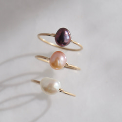 《baroque pearl》淡水バロックパールの一粒リング 9枚目の画像