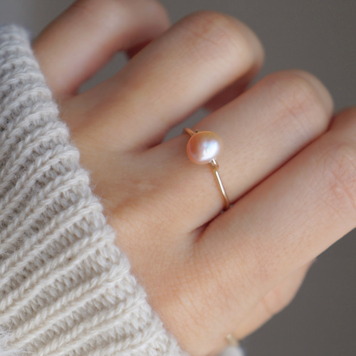 baroque pearl》淡水バロックパールの一粒リング 指輪・リング