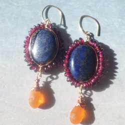 Lapis lazuli Ancient style earrings ラピスラズリ☆古代ギリシャのお姫様の耳飾り 12枚目の画像