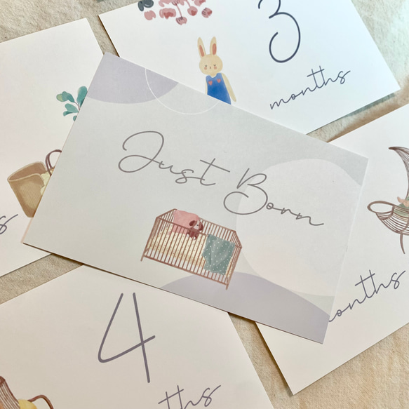 【ベビー】月齢カード　マンスリーカード　14枚セット 2枚目の画像