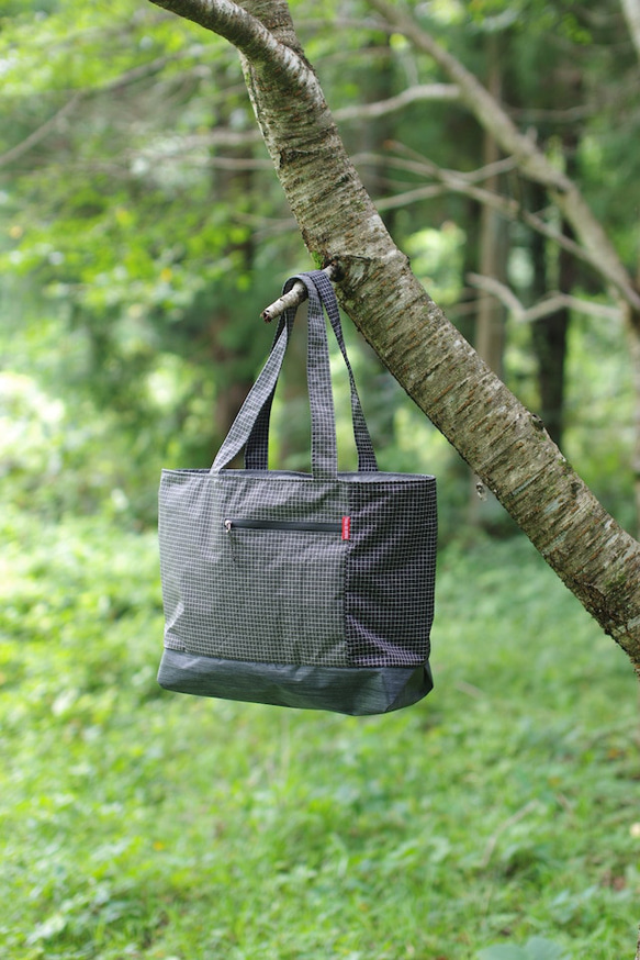 "TWOTONE-TOTE" トートバッグ　ブラック＆グレー   登山・アウトドア・キャンプ・ハイキング 1枚目の画像