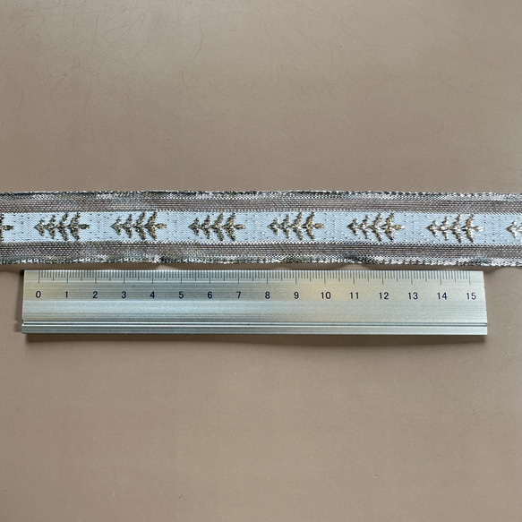 ▶︎Happy color◀︎ トルコリボン 販売単位：30cm【2212-T22】シルバー　銀　刺繍リボン 3枚目の画像