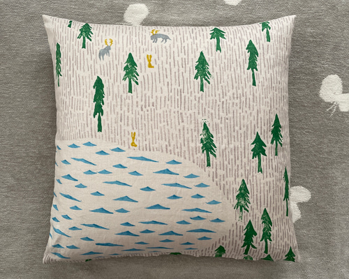 ミナペルホネン　ハンドメイド　クッションカバー★metsa yellow ミナペルホネン ハンドメイド クッションカバー☆metsa yellow