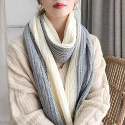 女性マフラー ストール 透かし編み 軽い ふわふわ 秋冬 プレゼント 2枚目の画像
