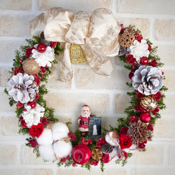 【めいちゃん】Ａドライフラワーリースクリスマス’25~✽.。.: 早割クリスマスリース2025☆大きめフラワークリスマスリース